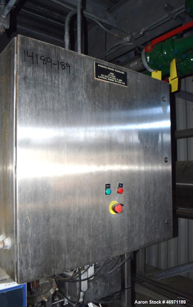 Used Waukesha Positive Displacement Pump, Model 130/U2, 316 Stainless Steel. Approximate displacement 0.254 gallons per revolution, nominal capacity to 150 gallons per minute. Driven by a 5hp, 3/60/2...