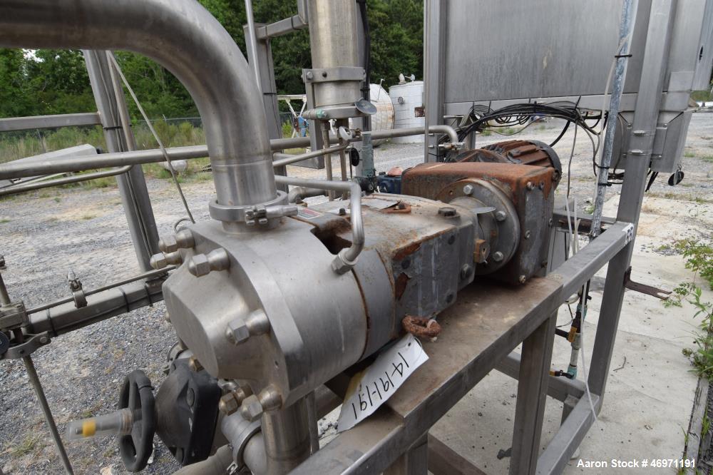 Used- Waukesha Positive Displacement Pump, Model 130/U2, 316 Stainless Steel. Approximate displacement 0.254 gallons per rev...