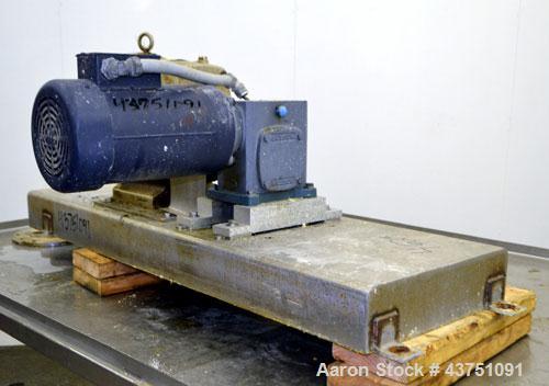 Used Waukesha Universal Rotary Positive Displacement Pump, Model 130, 316 Stainless Steel. Approximately 130 gallons per minute at 100 psi at 600 rpm capacity, 0.254 gallon displacement per revolutio...