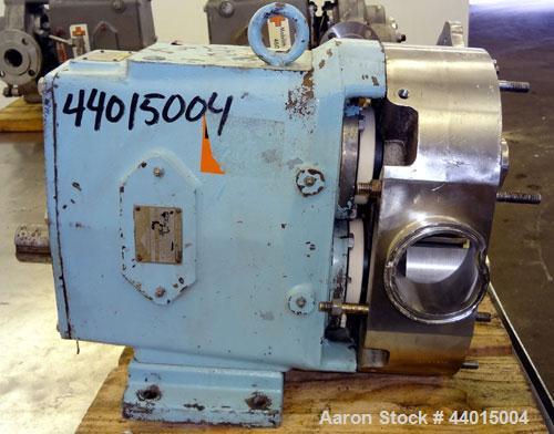 Used Waukesha Rotary Positive Displacement Pump Head Only, Model 130, 316 Stainless Steel.  Approximately 130 gallons per minute at 100 psi at 600 rpm capacity, 0.254 gallons displacement per revolut...