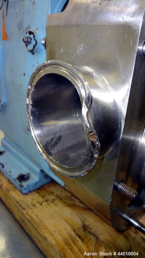 Used Waukesha Rotary Positive Displacement Pump Head Only, Model 130, 316 Stainless Steel.  Approximately 130 gallons per minute at 100 psi at 600 rpm capacity, 0.254 gallons displacement per revolut...