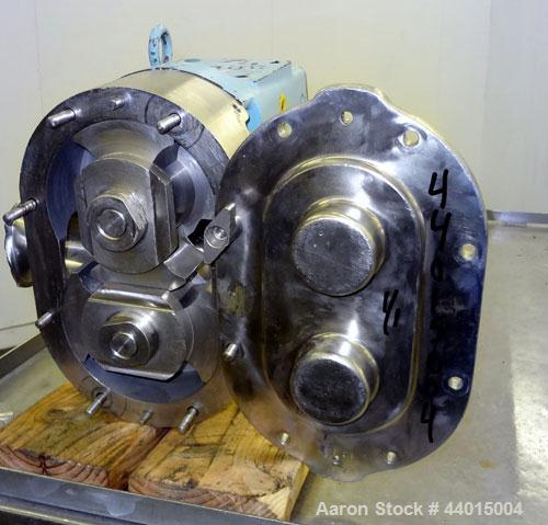Used Waukesha Rotary Positive Displacement Pump Head Only, Model 130, 316 Stainless Steel.  Approximately 130 gallons per minute at 100 psi at 600 rpm capacity, 0.254 gallons displacement per revolut...