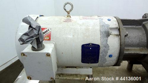 Used Waukesha Universal Rotary Positive Displacement Pump, Model 130, 316 Stainless Steel. Approximately 130 gallons per minute at 100 psi at 600 rpm capacity, 0.254 gallon displacement per revolutio...