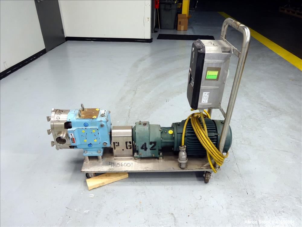 Used Waukesha Horizontal Rotary Positive Displacement Pump, Model 130, 316 Stai