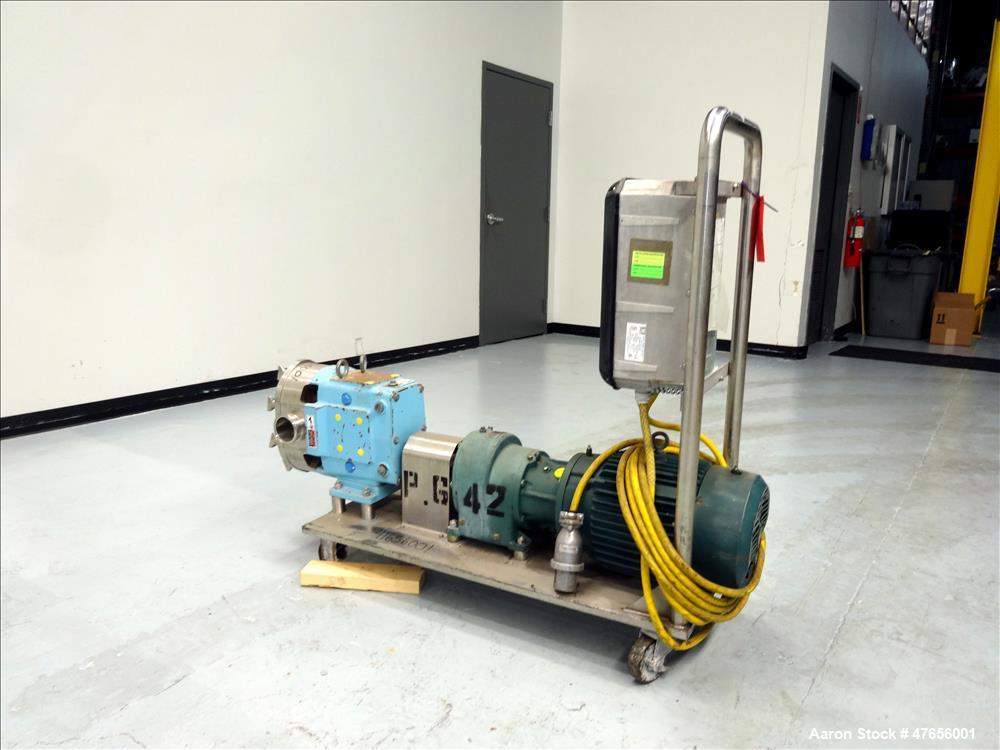 Used Waukesha Horizontal Rotary Positive Displacement Pump, Model 130, 316 Stai