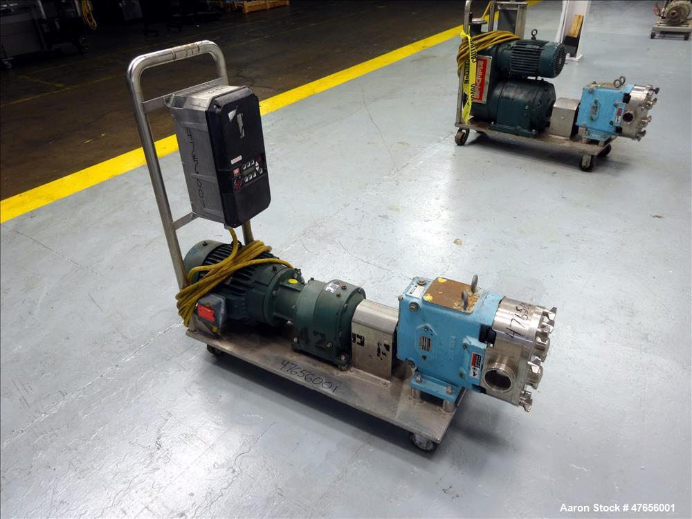 Used Waukesha Horizontal Rotary Positive Displacement Pump, Model 130, 316 Stai