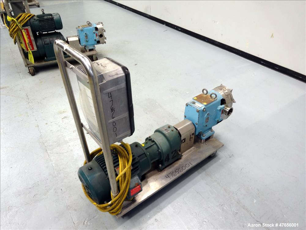 Used Waukesha Horizontal Rotary Positive Displacement Pump, Model 130, 316 Stai