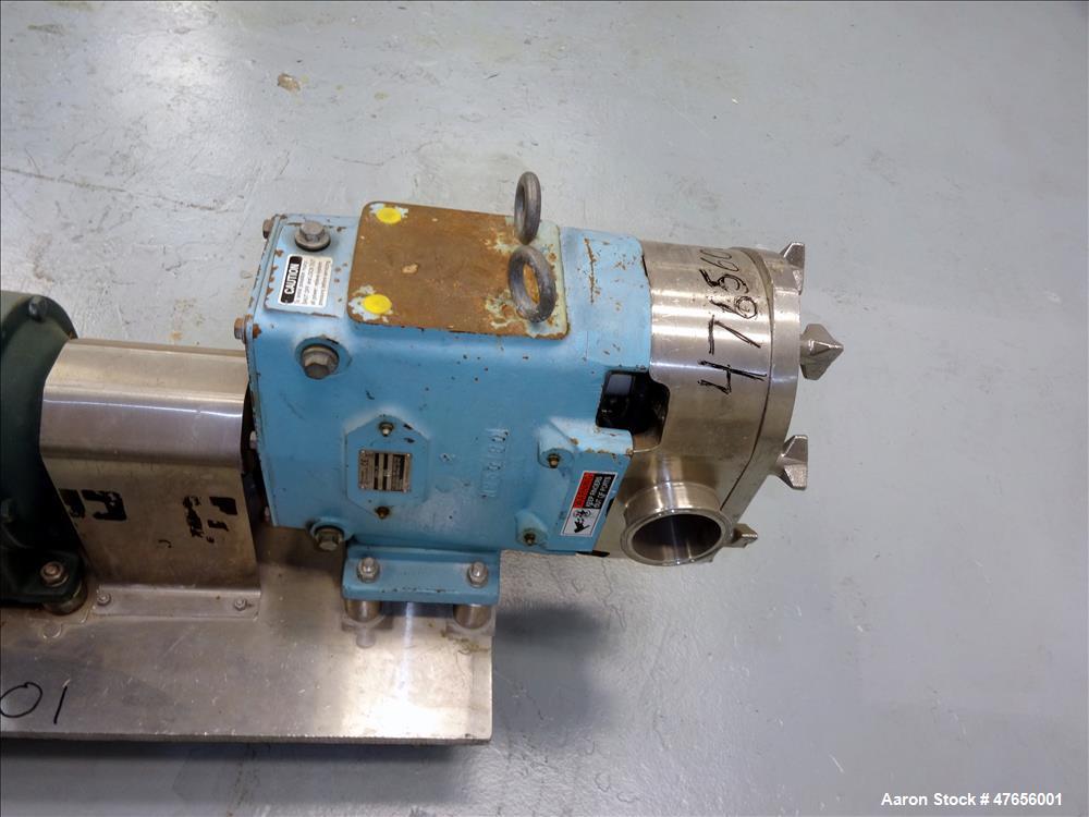 Used Waukesha Horizontal Rotary Positive Displacement Pump, Model 130, 316 Stai