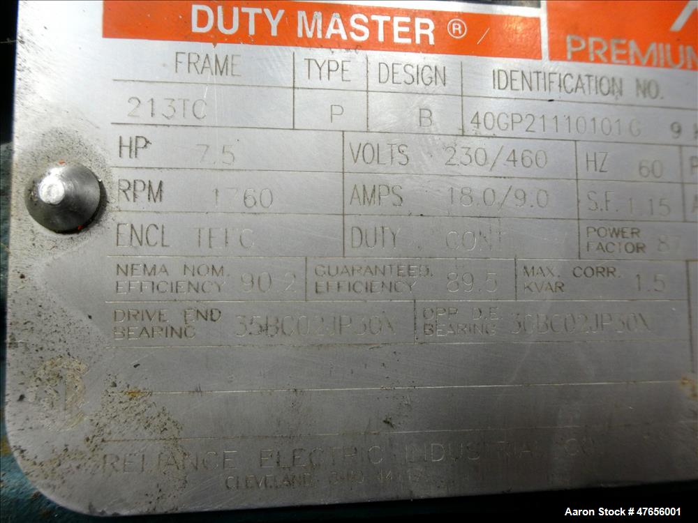 Used Waukesha Horizontal Rotary Positive Displacement Pump, Model 130, 316 Stai