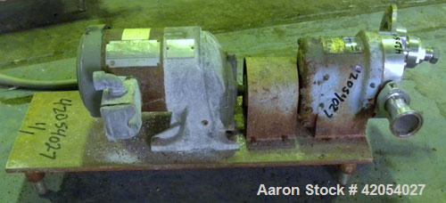 Used Stainless Steel Waukesha Rotary Positive Displacement Pump, model 16