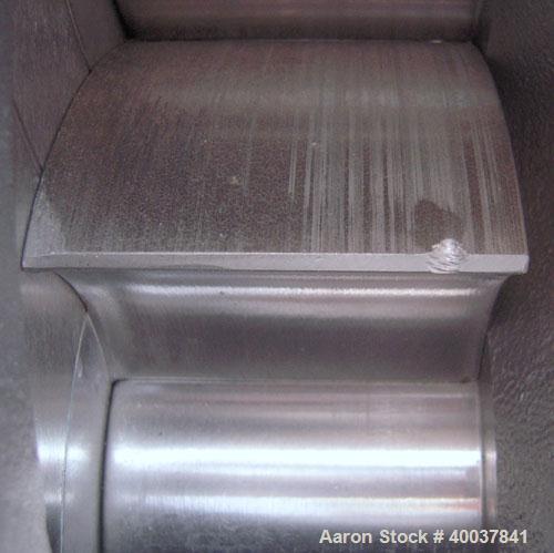 Used Waukesha Rotary Positive Displacement Pump, model 200, 316 stainless steel. Approximate capacity 260 gallons per minute. 4" inlet/outlet. Driven by a 15 hp, 3/60/230/460 volt, 1750 rpm motor thr...