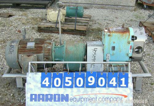 Used Waukesha Rotary Positive Displacement Pump, Model 220, 316 stainless steel. Approximate capacity 260 gallons per minute, .50 gallon displacement per revolution. 3 7/8" tri clamp inlet/outlet. Dr...