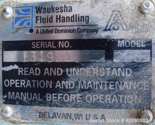 Used Stainless Steel Waukesha Positive Displacement Pump, model 220
