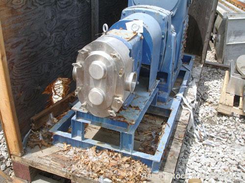 Used Waukesha Universal Rotary Positive Displacement Pump, Model 220, Stainless Steel. Approximately 260 gallons per minute at 100 psi at 600 rpm capacity, .522 gallon displacement per revolution. 4-...