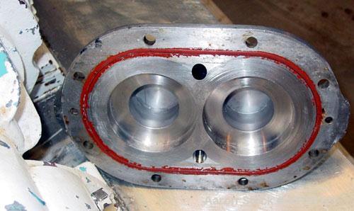 Used Waukesha Rotary Positive Displacement Pump, Model 25, 316 Stainless Steel. Approximately 25 gallons per minute. 2" Tri-clamp inlet/outlet, (2) stainless steel rotors, vented cover. Driven by a 3...