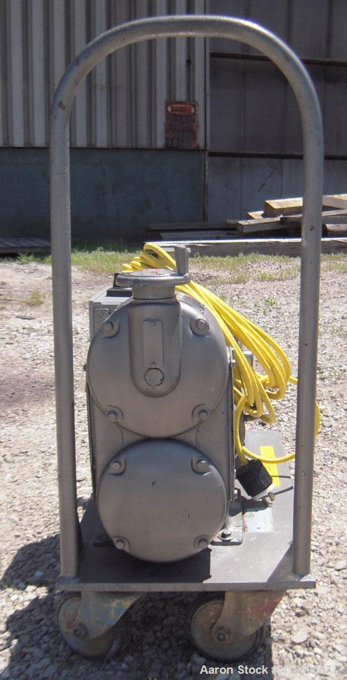 Used Waukesha Rotary Positive Displacement Pump, Model 030, 316 Stainless Steel. Approximately 36 gallons per minute at 100 psi at 600 rpm capacity, (.06) gallon displacement per revolution. 1 1/2" t...