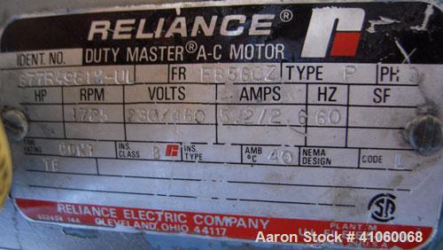 Used Waukesha Rotary Positive Displacement Pump, Model 030, 316 Stainless Steel. Approximately 36 gallons per minute at 100 psi at 600 rpm capacity, .06 gallon displacement per revolution. 1 1/2" tri...