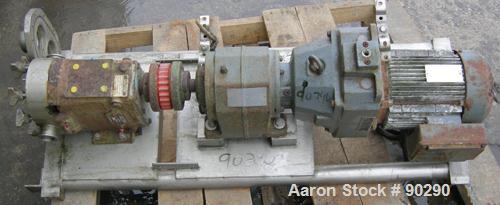 USED: Waukesha rotary positive displacement pump, model 030, 316stainless steel. Approximate capacity 36 gallons per minute at 600rpm. 1-1/2" tri clamp inlet/outlet. (2) Stainless steel rotors. Drive...