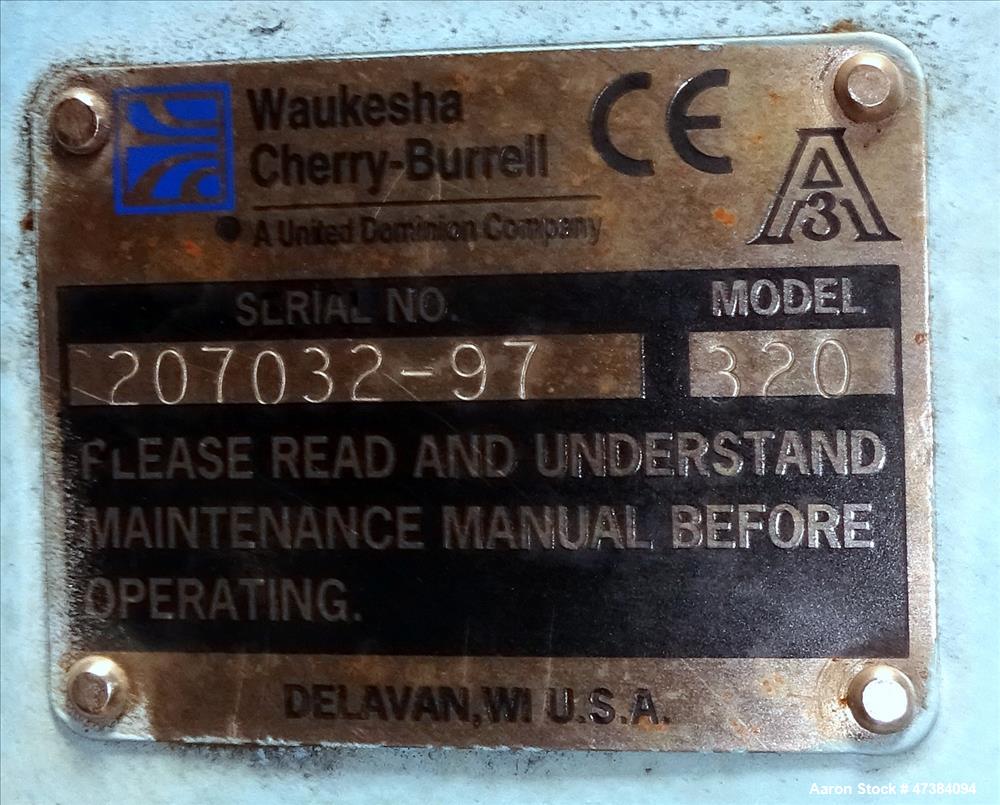 Used Waukesha Rotary Positive Displacement Pump, Model 320, 316 Stainless Steel