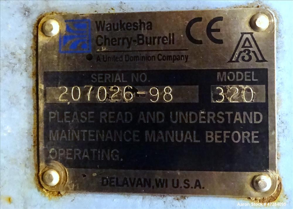 Used Waukesha Rotary Positive Displacement Pump, Model 320, 316 Stainless Steel