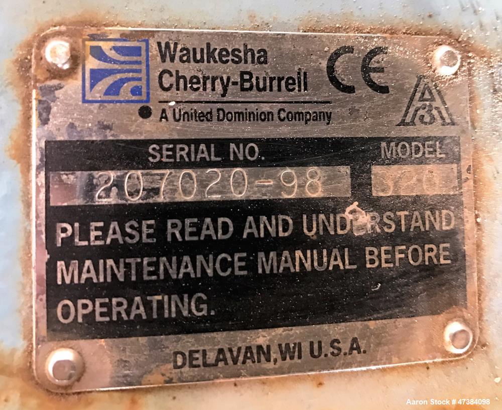 Used Waukesha Rotary Positive Displacement Pump, Model 320, 316 Stainless Steel