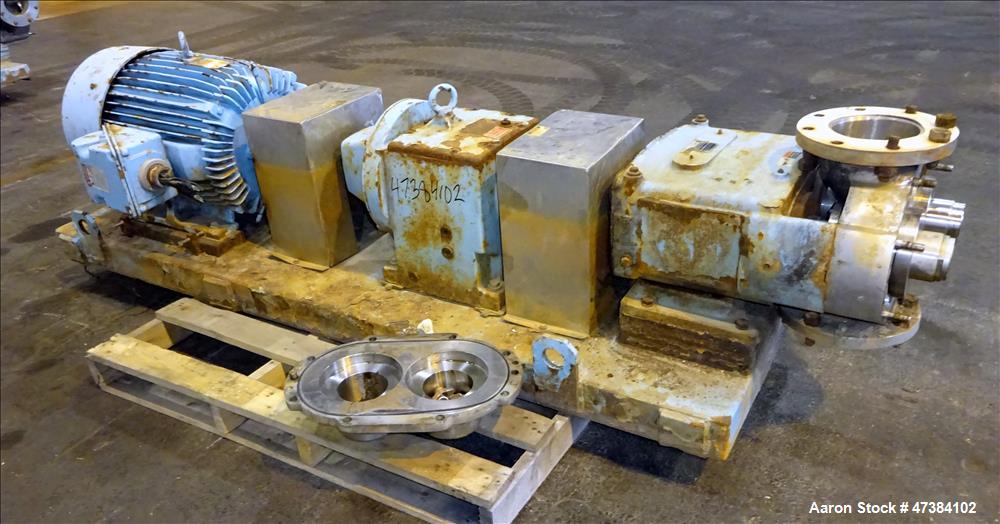 Used Waukesha Rotary Positive Displacement Pump, Model 320, 316 Stainless Steel