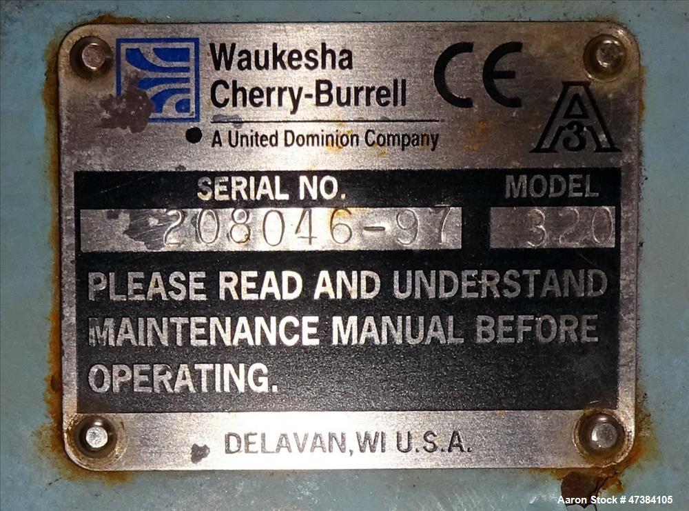 Used Waukesha Rotary Positive Displacement Pump, Model 320, 316 Stainless Steel
