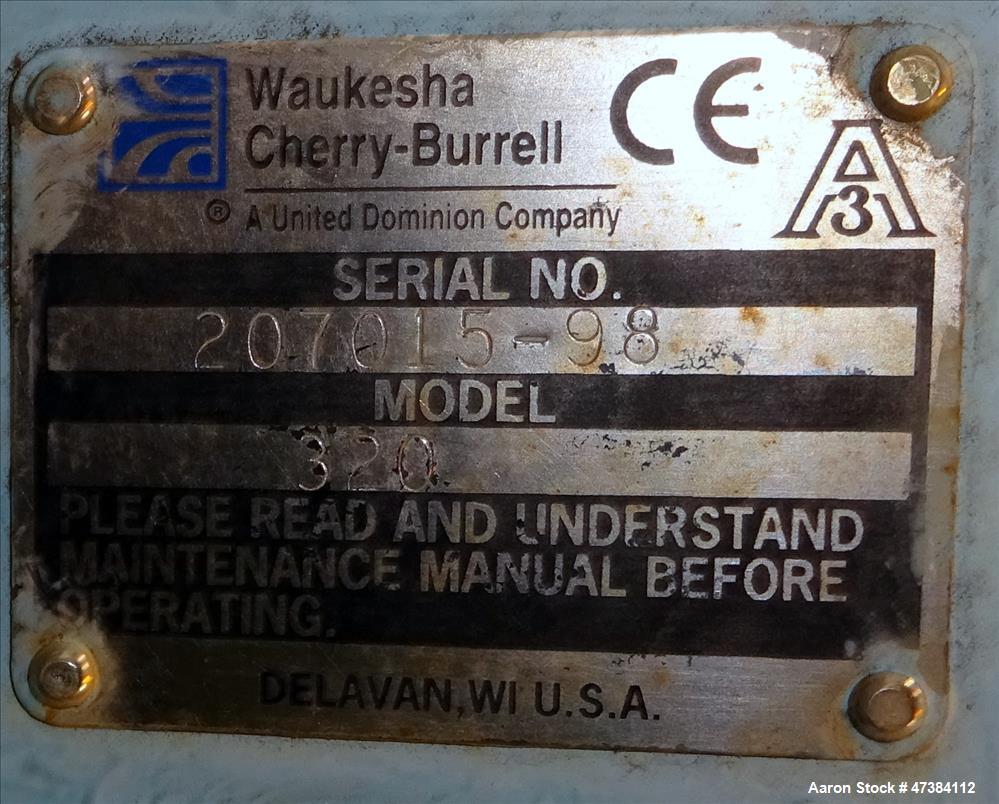 Used Waukesha Rotary Positive Displacement Pump, Model 320, 316 Stainless Steel