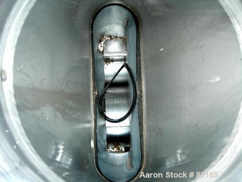 USED: Waukesha rectangular flange rotary positive displacement pump, model 324, 316 stainless steel. Approximately 300 gallons per minute, 75 gallons displacement per 100 revolutions. Top inlet with ...