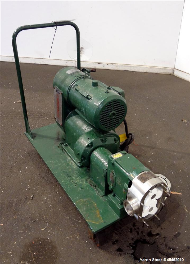 Used Stainless Steel Waukesha CDL Rotary Positive Displacement Pump, Model 4050
