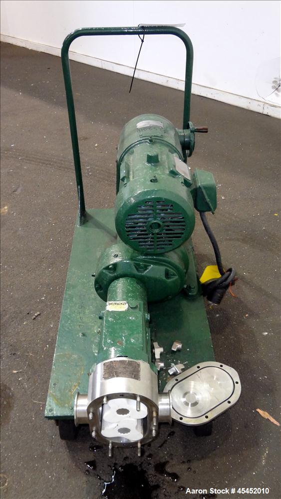 Used Stainless Steel Waukesha CDL Rotary Positive Displacement Pump, Model 4050