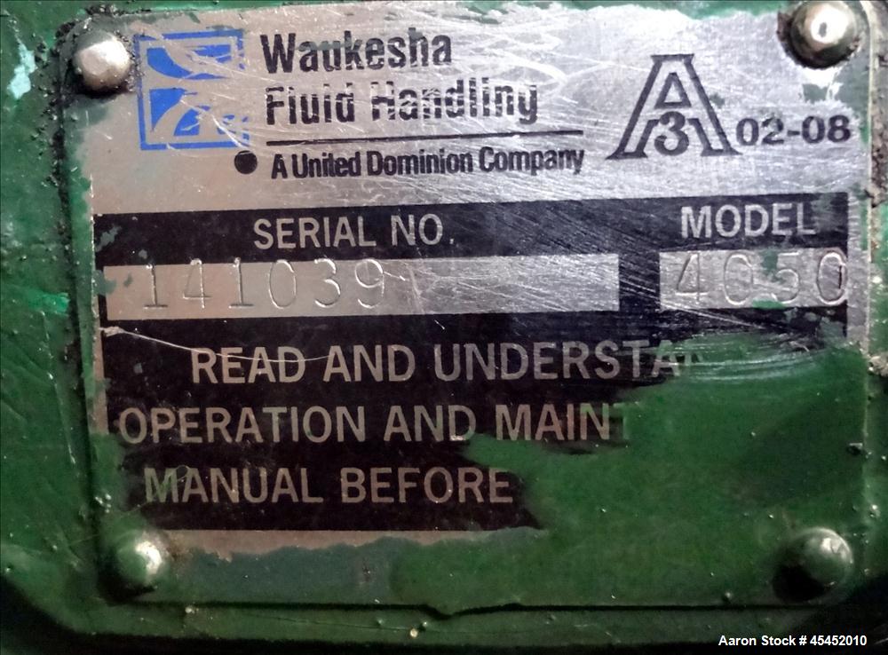 Used Stainless Steel Waukesha CDL Rotary Positive Displacement Pump, Model 4050