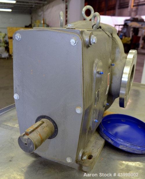 Unused- Waukesha Universal Industrial Rotary Positive Displacement Pump Head Only, Model 5080, 316 Stainless Steel. Approximately 450 gallons per minute at 200 psi at 600 rpm.  0.75 Gallons displacem...