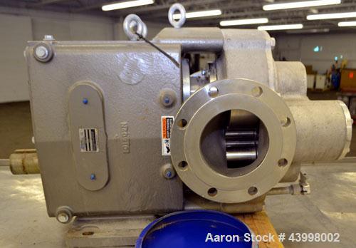 Unused- Waukesha Universal Industrial Rotary Positive Displacement Pump Head Only, Model 5080, 316 Stainless Steel. Approximately 450 gallons per minute at 200 psi at 600 rpm.  0.75 Gallons displacem...