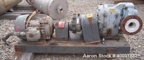 Used- Stainless Steel Waukesha Rotary Positive Displacement Pump, model 55