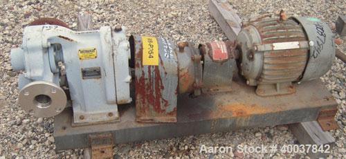 Used- Stainless Steel Waukesha Rotary Positive Displacement Pump, model 55