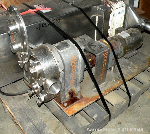 Used Stainless Steel Waukesha Vertical Rotary Positive Displacement Pump, Model 55
