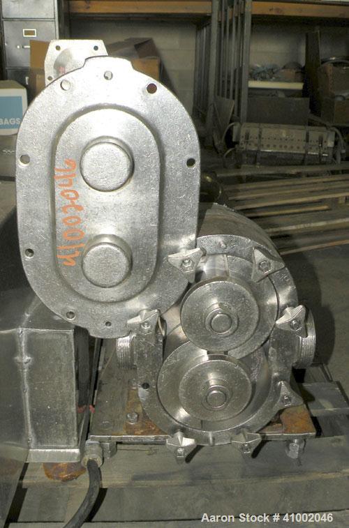 Used Stainless Steel Waukesha Vertical Rotary Positive Displacement Pump, Model 55