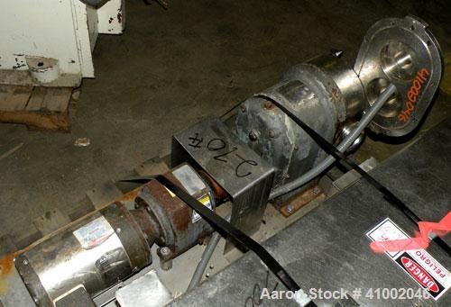 Used Stainless Steel Waukesha Vertical Rotary Positive Displacement Pump, Model 55