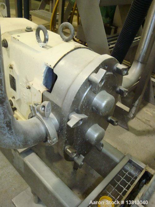 Used Waukesha Model 60 Positive Displacement Pump. 2" inlet and outlet, 7.5 hp motor.