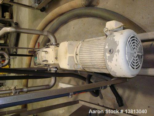 Used Waukesha Model 60 Positive Displacement Pump. 2" inlet and outlet, 7.5 hp motor.