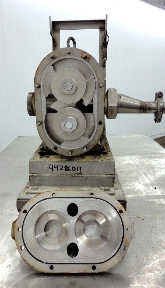 Used- Stainless Steel Waukesha Rotary Positive Displacement Pump, Model 60