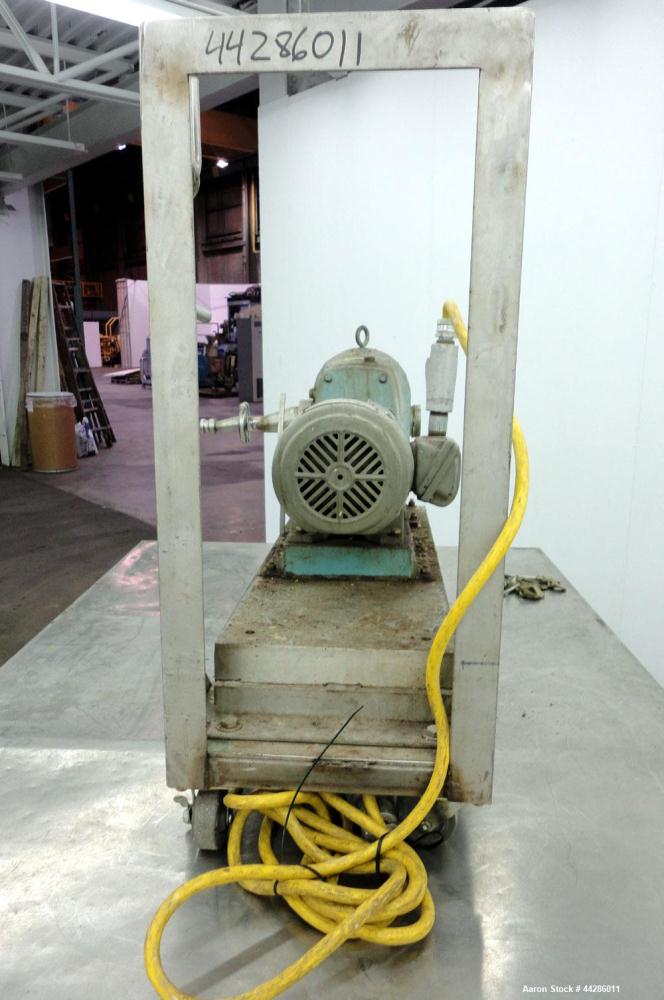 Used- Stainless Steel Waukesha Rotary Positive Displacement Pump, Model 60