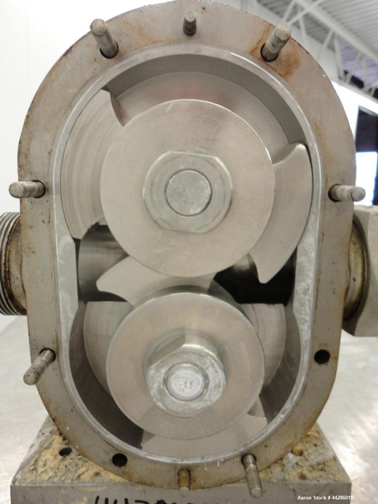 Used Stainless Steel Waukesha Rotary Positive Displacement Pump, Model 60