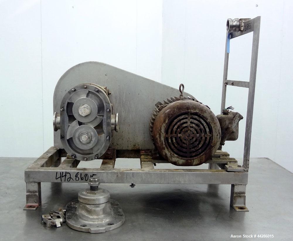 Used Stainless Steel Waukesha Rotary Positive Displacement Pump, Model 60