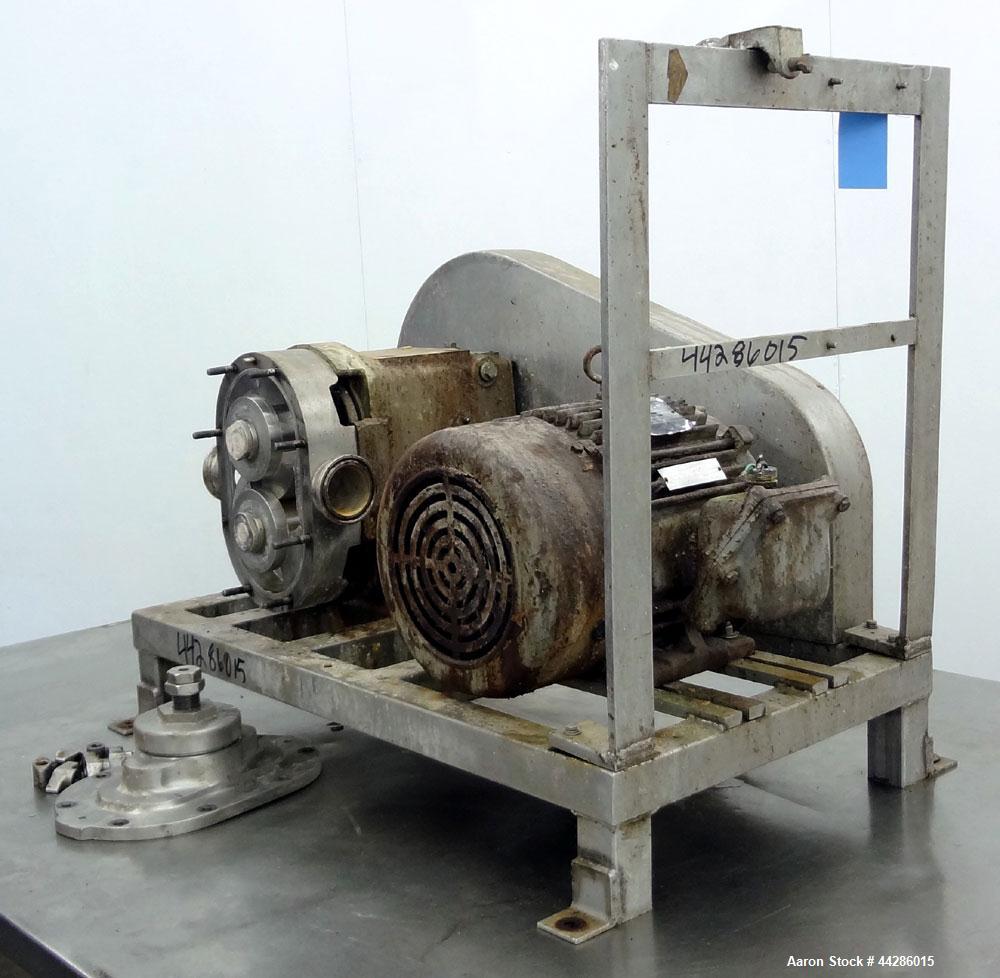 Used Stainless Steel Waukesha Rotary Positive Displacement Pump, Model 60