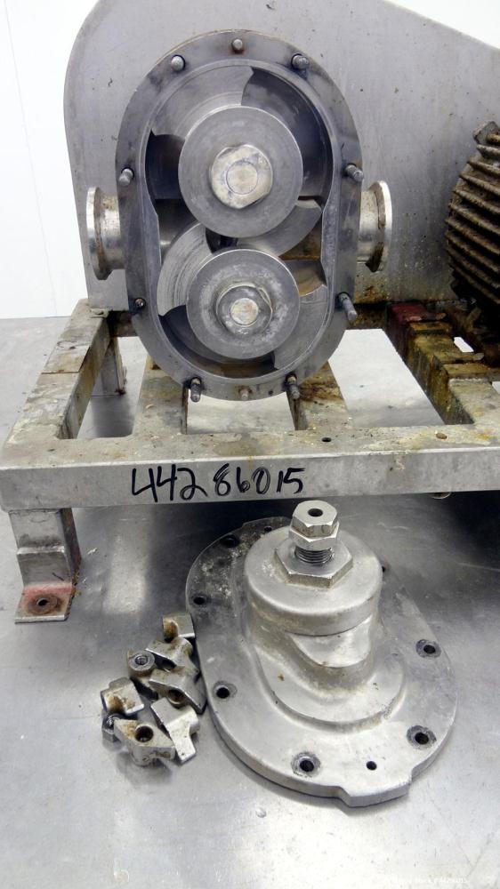 Used- Stainless Steel Waukesha Rotary Positive Displacement Pump, Model 60