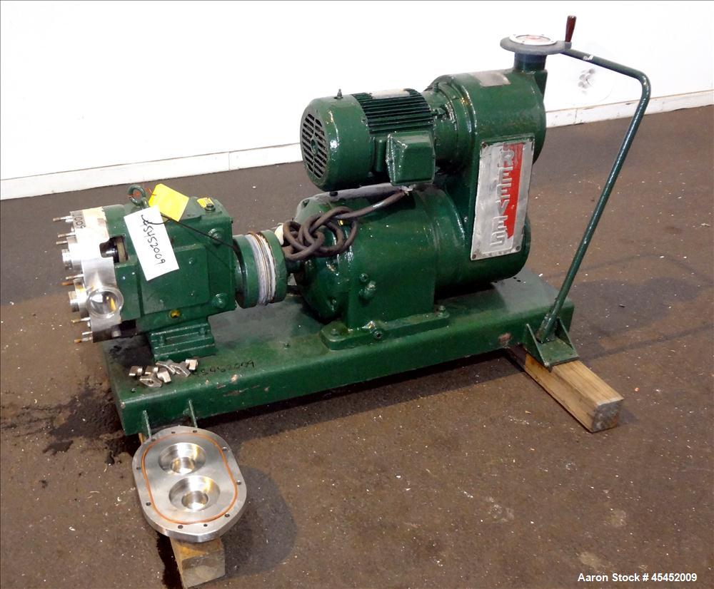 Used Stainless Steel Waukesha Rotary Positive Displacement Pump, Model 60