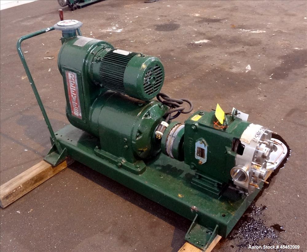 Used Stainless Steel Waukesha Rotary Positive Displacement Pump, Model 60