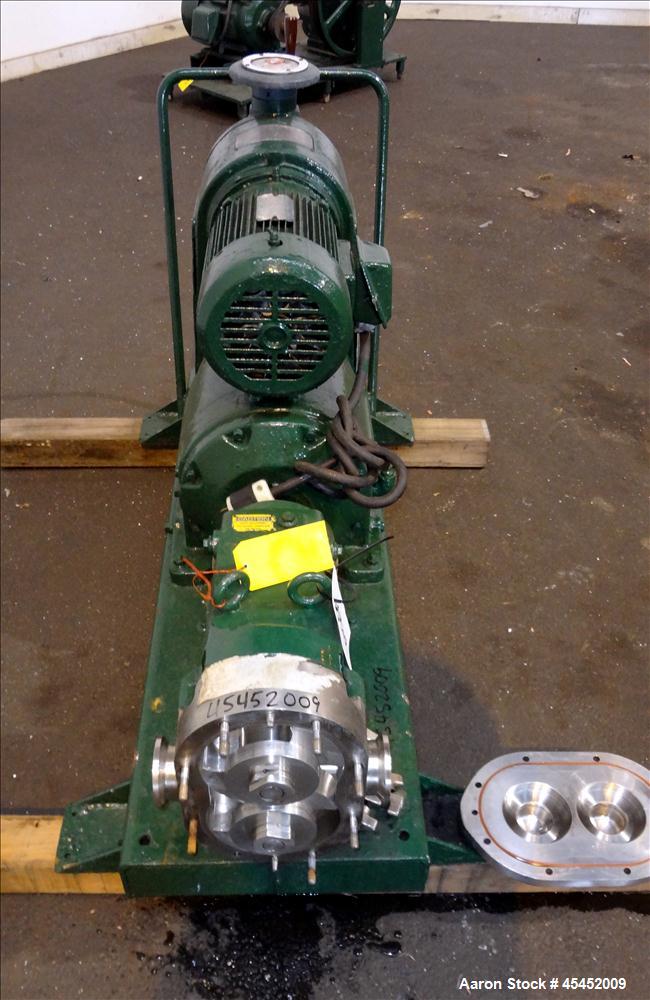 Used Stainless Steel Waukesha Rotary Positive Displacement Pump, Model 60